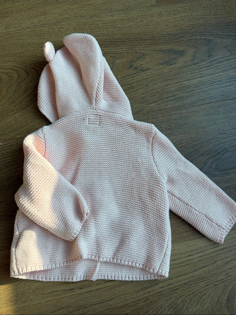 GAP Light Pink Knit Hooded Sweater with Ear Accents
